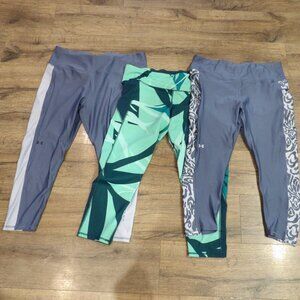 + Lot 3 Women’s Under Armour Leggings/Capri Yoga Workout Casual Wear 2XL